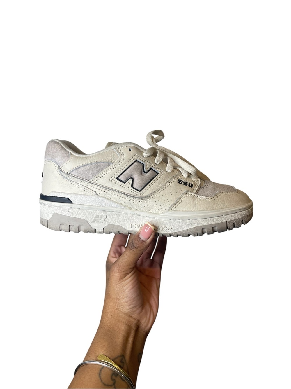 New Balance 550 White and Tan Low-Top Sneaker